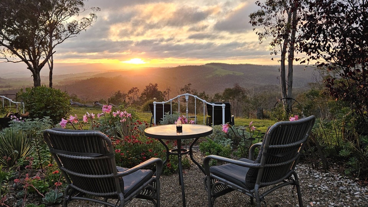 Rydal House | Wattle Tiny House - outdoor bath with Views