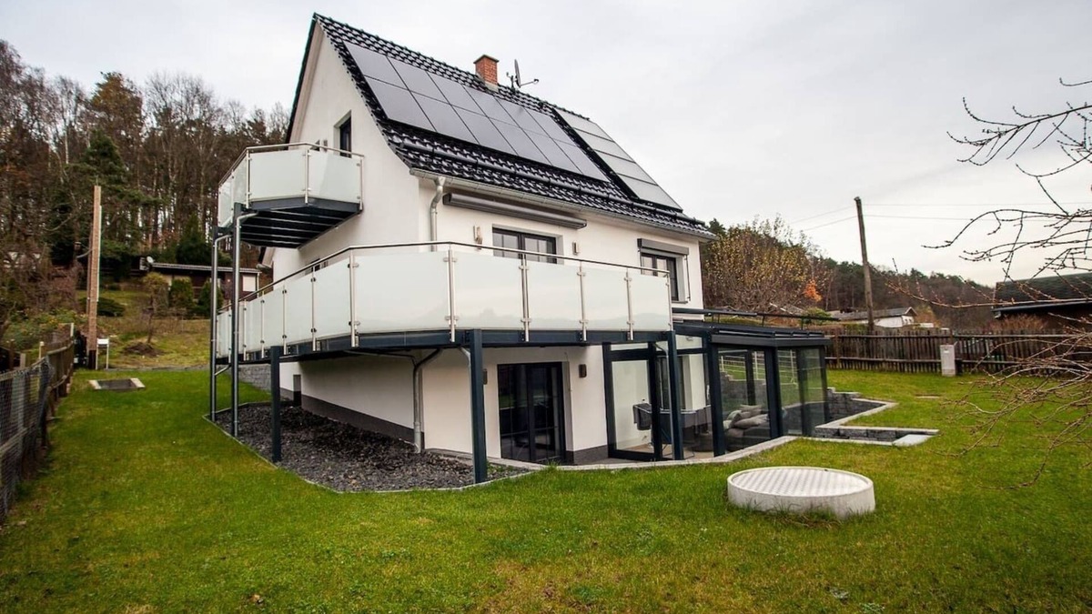 Prossen House | Weinberghaus Prossen, Exclusive house with view, fireplace, whirlpool and sauna