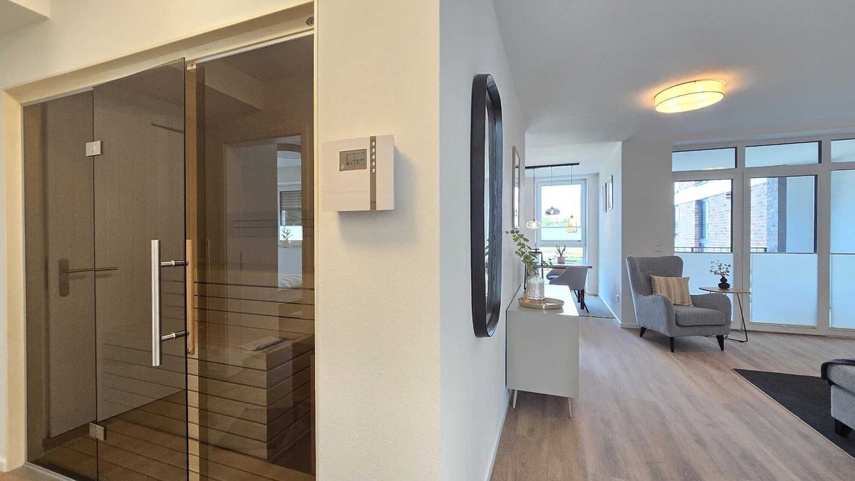 Suderneuland I Apartment | Weiße Düne - stylish living comfort with sauna & balcony at the Norder Marina