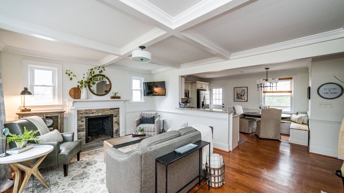 Lynchburg House | Welcome to Stone Cottage: Elegant, Work from Home, Back Deck w/Fire Pit