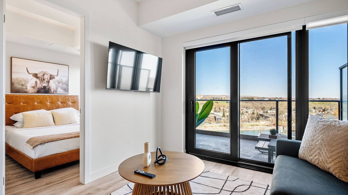 Eau Claire Apartment | Western Dreams w River Views, 2BR, Gym, AC