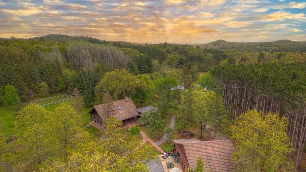 Alma Center Cabin | Whispering Pines/170-Acre Retreat-Pond & Game Room