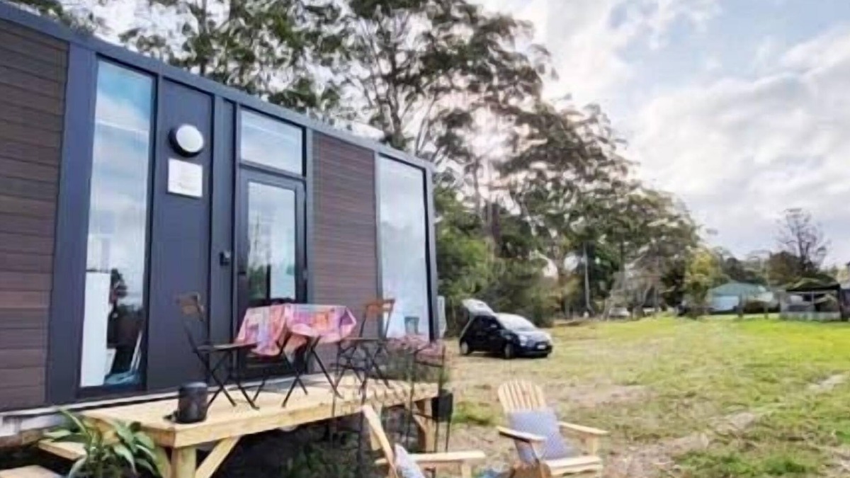 Maleny House | White Jacaranda Tiny House by Tiny Away