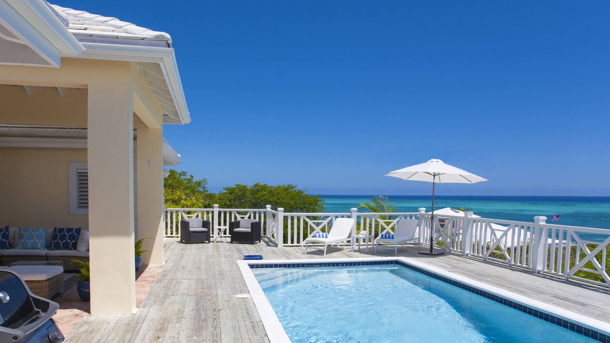 Providenciales Villa | White Osprey: Spectacular views from every room and pool overlooking the ocean