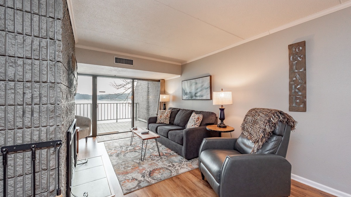 Thayerville Condo | Will O' The Wisp 201B: Lakefront One Bedroom Condo with 2 Balconies, Peaceful La