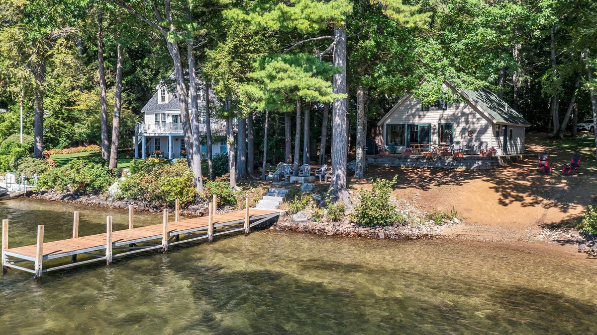 Moultonborough House | Winnipesaukee Waterfront Chalet with Sandy Beach Private Dock and Fire Pit