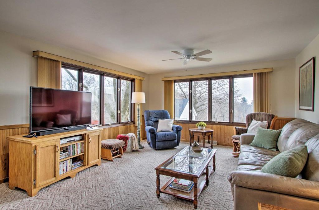 Merrimac House | Wisconsin River Valley Farmhouse Fire Pit and View