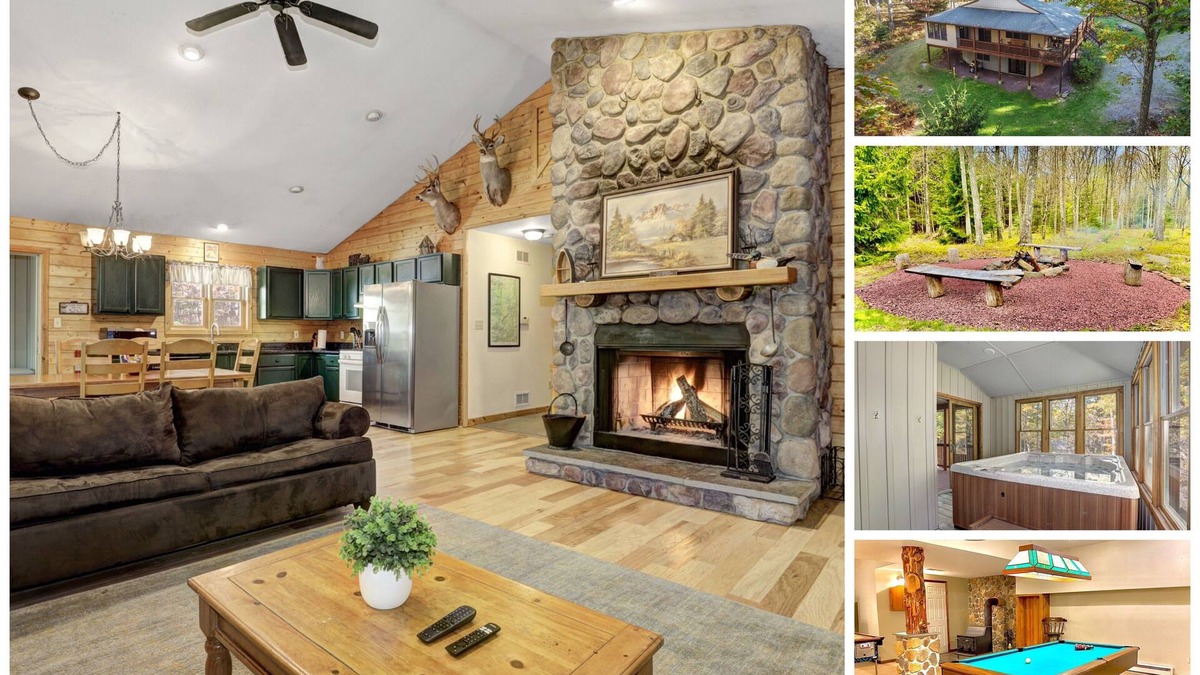 Mt Cobb House | Woodland Cabin Getaway w/FirePit, HotTub, GameRoom Edit