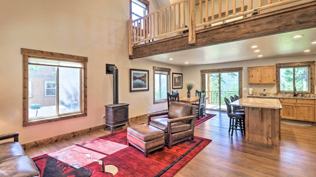 Bigfork Cabin | Woodsy 'Lakeview' Cabin w/ Fire Pit & Balcony