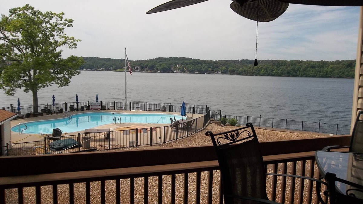 Lake Ozark Condo | WOW! Amazing View of Main Channel & Pool! Only 5 Steps In! Electric Grill!