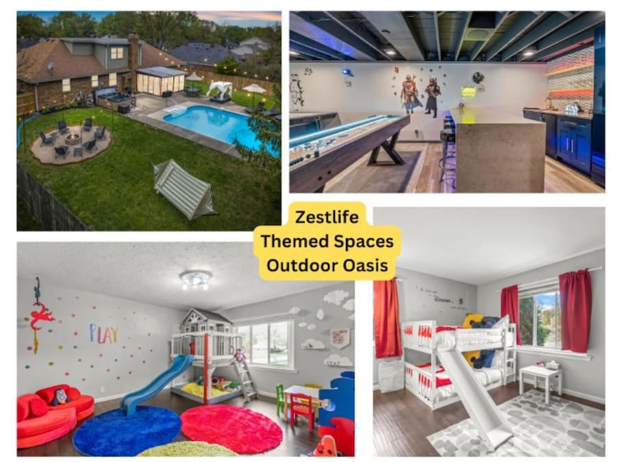 Indianapolis Villa | Zestlife-LuxuryEscape-ThemedRooms-Pool-GameRoom