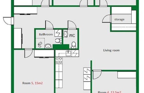 Espoo Resort | 116 m² Private room ∙ 1 bedroom ∙ 1 guest