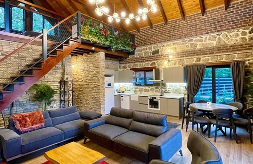 Sapanca Villa | 2+1 Private Pool-Fireplace-Sauna 5 Person Stone Villa House in Sapanca Unluce