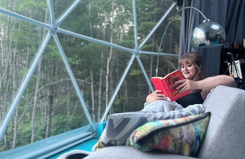 Youngs Cove Cottage | 26ft Geodesic Dome nestled in the trees with hot tub and Grand Lake steps away.