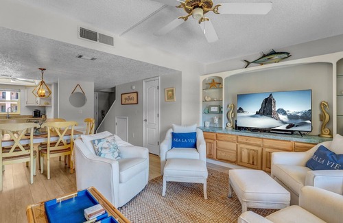 Avon By The Sea Condo | 2BR Beachfront Condo with Pool BBQ & Steps To Pier!