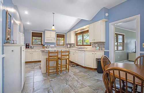 Plainwell House | 4 bedroom lakefront house on Pine Lake! Sunrise and Sunset views!