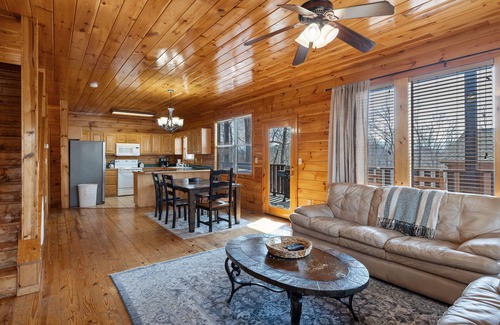Sevierville Cabin | 6 Master Suites, Sleeps 28, Arcade, Hot Tub, Pool Table, Game Room and More!