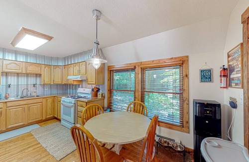 Sky Valley House | A-frame home in Swanton with firepit, private hot tub, & deck