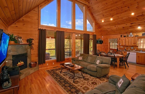 Pittman Center Cabin | A Postcard View of the Mountains from this screened in porch cabin!
