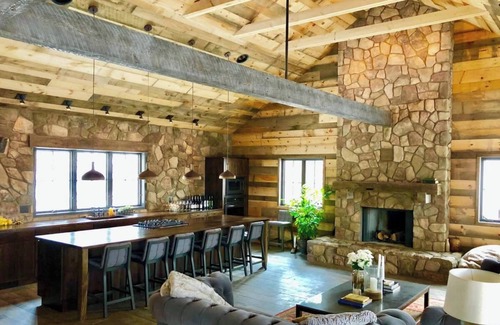 Newtonville Cabin | A stunning, modern Lodge with rustic charm at June Farms!
