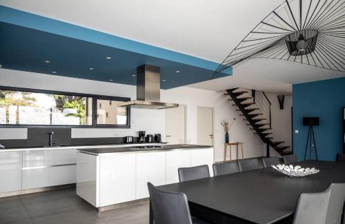Pleumeur-Bodou Villa | agapanthes, Facing the sea, indoor pool