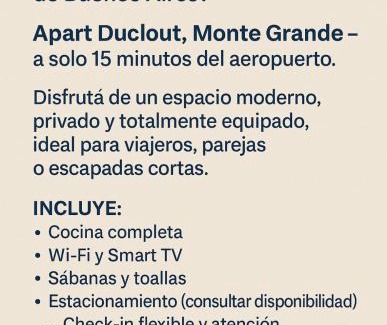 Monte Grande Apartment | Apart Duclout Monte Grande a 15 minutos del Aeropuerto EZE