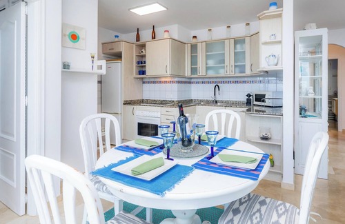 Colonia de Sant Pere Apartment | Apartment Brisa Marina with Sea View, Mountain View, Wi-Fi, A/C, Balcony & Garden