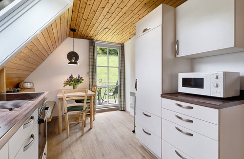 Schenkenzell Apartment | Apartment 'Ferienhaus 1 - Wohnung Fichte, 64qm' with Mountain View, Balcony and Wi-Fi