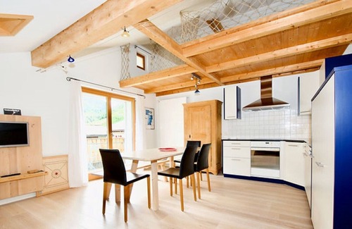 Vals Apartment | Apartment with south-facing balcony, wonderful view of the mountains, close to the ski bus stop