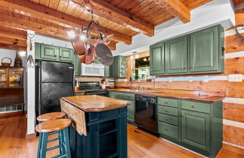 Ferguson Cabin | Appalachian log cabin in Leatherwood Mountains with 2 bdrms + loft, Views