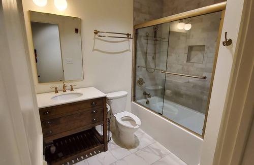 Westfield Cabin | Bedroom 3 - Modern Farmhouse Styled Lodge Room with a Beautiful View