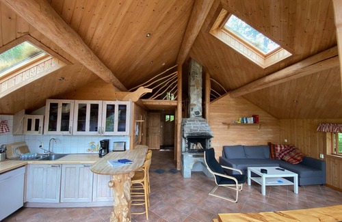 Hoyanger Cabin | Big Cabin sleeps 2-9 people, open fire place, view of the Sognefjord