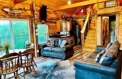 Harpers Ferry Cabin | Black Bear A-Frame Waterfront Log Cabin with Hot Tub Jacuzzi