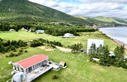 Aspy Bay House | Blissful Beachfront Bungalow. Beach- Hot tub & Sauna-All Weather Dome-Private