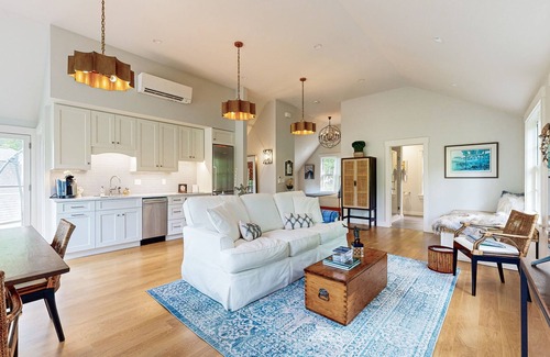 Boothbay Apartment | Brand new guest apartment with furnished deck, fast WiFi, dock, & water views