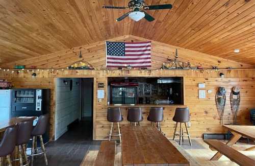Brimley Cabin | Brimley Lodge/Sleeps 36/Snowmobile & ORV Trail