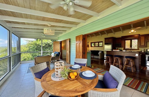 Estate Little Plantation House | Bungalow Blue ~ 1 bedroom w/AC in heart of Coral Bay