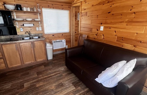 Dickerson Run Cabin | Cabin 4 - Stay like royalty. Sit on your concrete patio overlooking the beautiful Youghiogheny River.