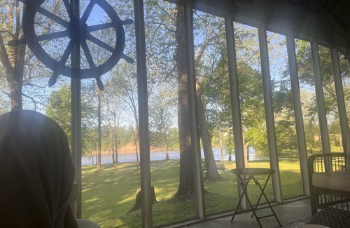 Wright House | Cabin sits in the back of a wild pecan grove over looking the Arkansas River