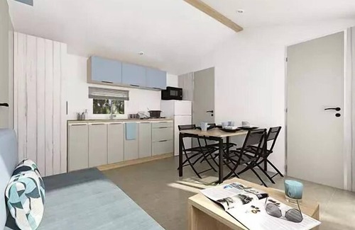 Binic House | Campsite LE PANORAMIC * - MOBILE HOME NIRVANA DUO 32m2 with semi covered terrace 4 people