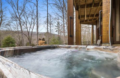 Blue Ridge House | Cherry Log Cabin Hot Tub Game Room Stunning Views