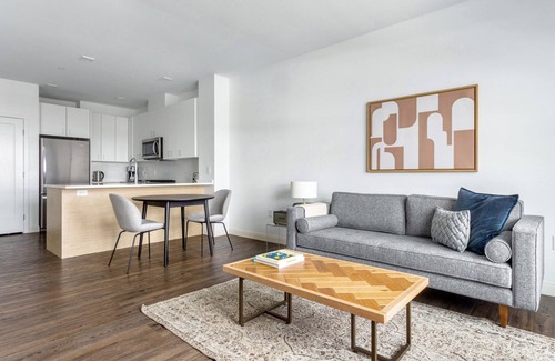 Newtonville Apartment | Chic 1BR w/Gym, W/D, Steps from Newtonville Train by Blueground