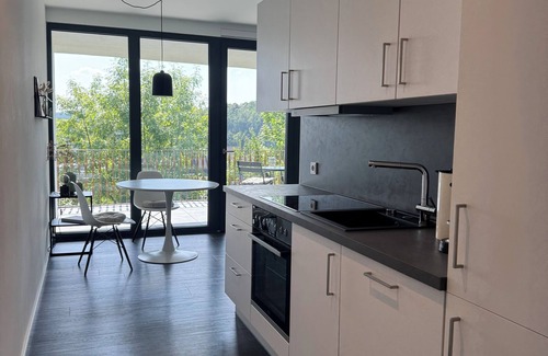 Attendorn Apartment | Chic apartment in a central location with a large balcony and views over the city