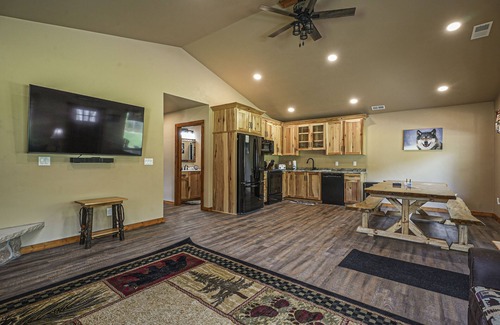 Conover House | Contemporary dog-friendly cabins with hot tub, fireplaces, patios, & game room