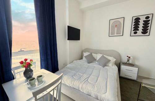 Khalifa City Apartment | Cozy Boho Studio Bright & Airy