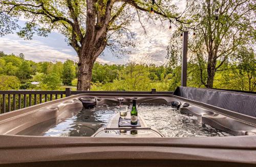 Bryson City House | Cozy Family Getaway w Games Hot Tub & Fire Pit