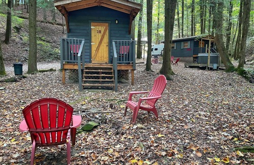Ellijay Cabin | Cozy FOX DEN private solo cabin at Mulberry Gap Adventure Basecamp in Ellijay!