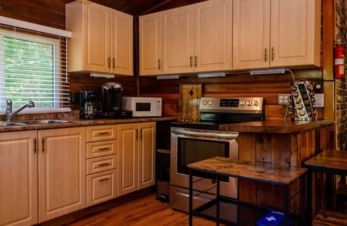 Baddow Cottage | Cozy Rustic Cottage! Hot Tub, River, Fireplace, Kayaks, Tons of Games & Movies