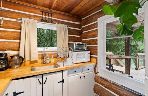 Castle Rock Cabin | Cozy Washington Log Cabin: Riverside Retreat