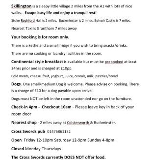 Croxton Kerrial House | Cross Swords Rooms, Skillington